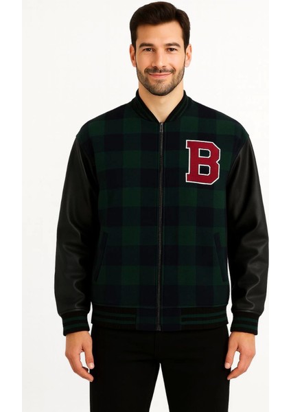 Kolları Suni Deri Içi Astarlı Oduncu Kolej Içi Ceket - Haki modelleri