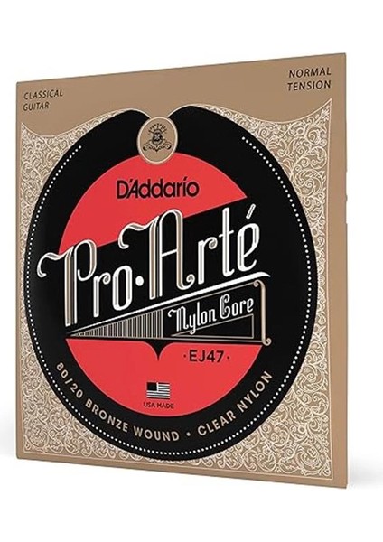 D'addario EJ47 Klasik Gitar Tel Seti, Pro-Arte, 80/20 Bronze Woun