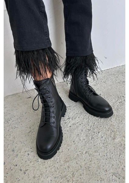 Milo Kadın Hakiki Deri Postal Bot Siyah modelleri