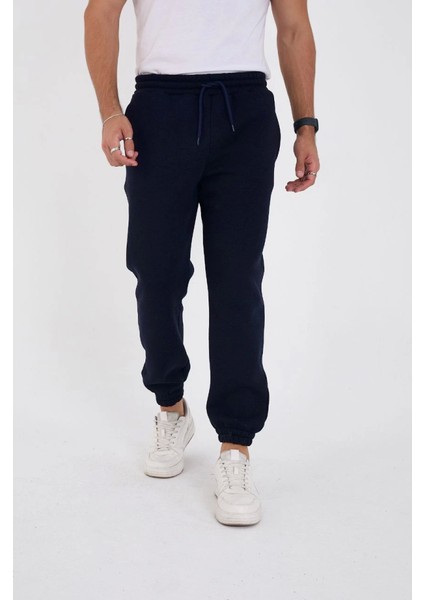 Unisex Kışlık Üç Iplik Lastikli Eşofman Pantolon - Lacivert fiyatları