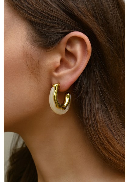 Paslanmaz Çelik Sedef Renkli Çelik Küpe