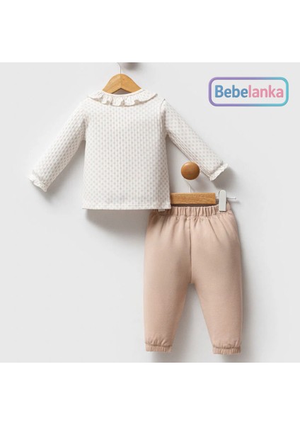 Kız Bebek %100 Pamuk Fırfırlı Yaka Gömlek Pantolon 2'li Lisanslı Takım fiyatları