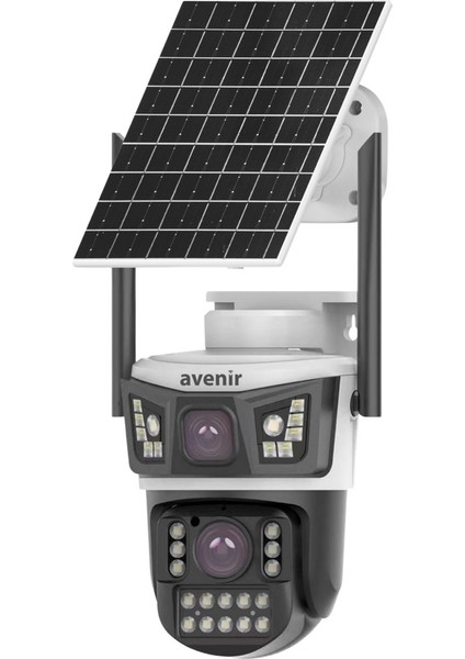 AV-S425 4mp 2 Kameralı Solar Ptz 4g Sim Kartlı Kamera