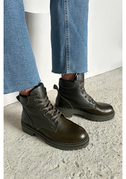 Stones Kadın Hakiki Deri Postal Bot Haki fiyatları