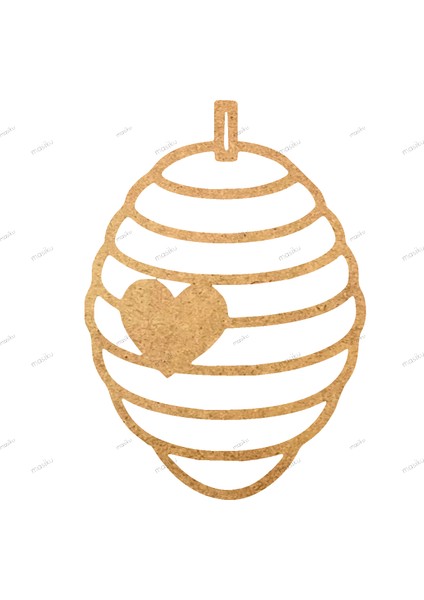 10'lu Paket Ahşap Duvar Dekoru - ST_00443 - 6 x 8 cm