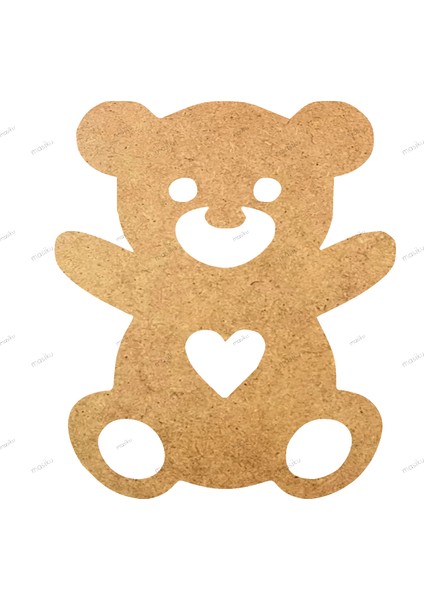 10'lu Paket Ahşap Duvar Dekoru - ST_0046 - 7 x 8 cm