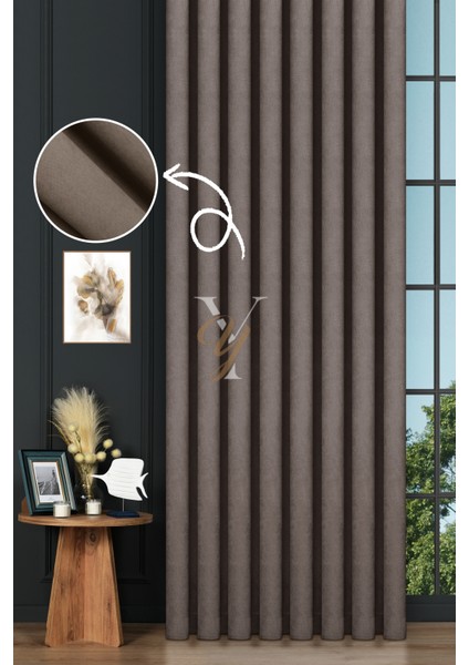 Petek Fon Perde V-1013 Koyu Vizon