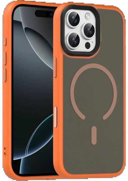 Apple iPhone 16 Pro Max Megane Magsafe Kapak - Turuncu