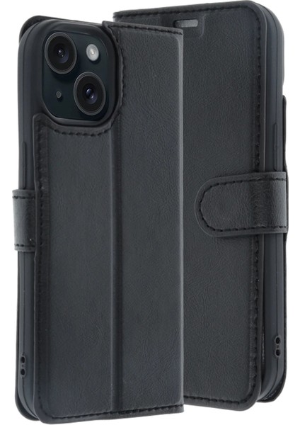 Apple iPhone 15 Trend S Plus Kapaklı Kılıf - Siyah fırsatları