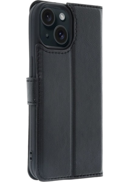 Apple iPhone 15 Trend S Plus Kapaklı Kılıf - Siyah indirimleri