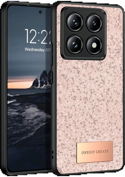 Xiaomi Mi 14T Pro Bright Simli Kapak - Pembe