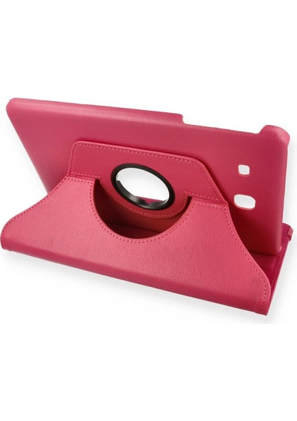 Samsung Galaxy T560 Tab E 9.7 Kılıf 360 Tablet Deri Kılıf - Pembe