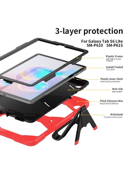 Samsung Galaxy P610 Tab S6 Lite 10.4 Kılıf Griffin Tablet Kapak - Kırmızı indirimleri