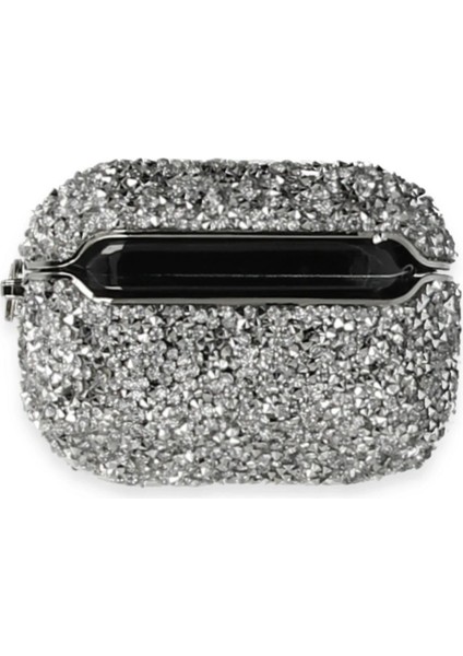 CPT83 Airpods Pro (1.nesil) Mira Taşlı Kılıf - Gümüş