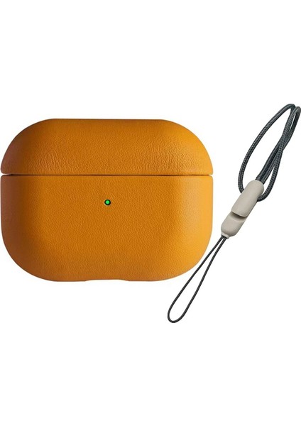 CPT83 Airpods 3 (3.nesil) 405 Deri Kılıf - Turuncu