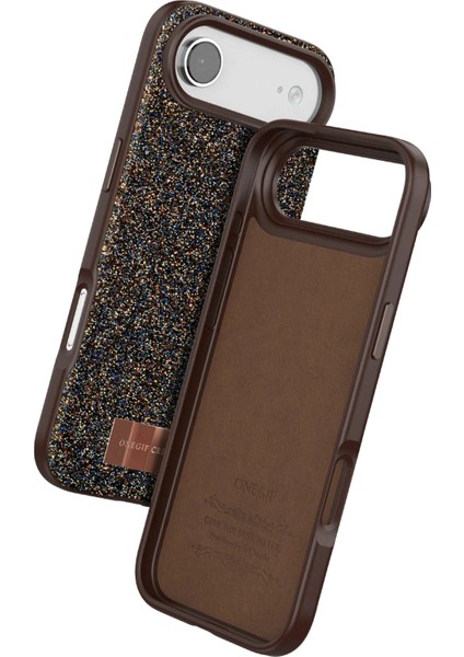 Apple iPhone 17 Air Bright Simli Kapak - Gold modelleri