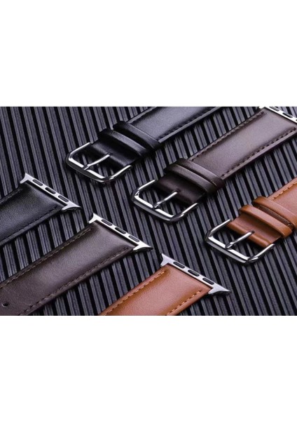 Apple Watch 42MM NL26 Deri Kordon - Kahverengi modelleri