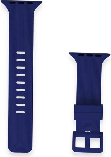 Apple Watch 38MM KR408 Çizgili Silikon Kordon - Lacivert fiyatları