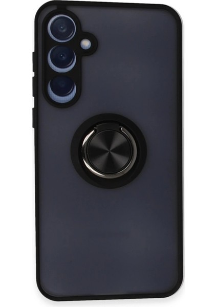 Samsung Galaxy A55 5g Kılıf Montreal Yüzüklü Silikon Kapak - Siyah