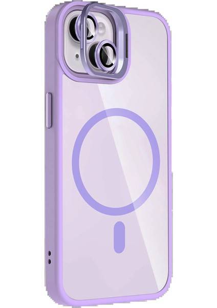 OMR02 Apple iPhone 13 Remim Lensli Magsafe Standlı Kapak - Lila fiyatları