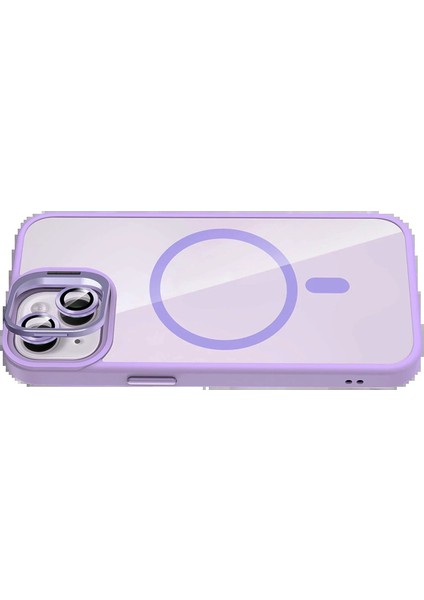 OMR02 Apple iPhone 13 Remim Lensli Magsafe Standlı Kapak - Lila fırsatları