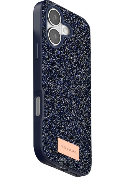 Apple iPhone 17 Bright Simli Kapak - Mavi modelleri