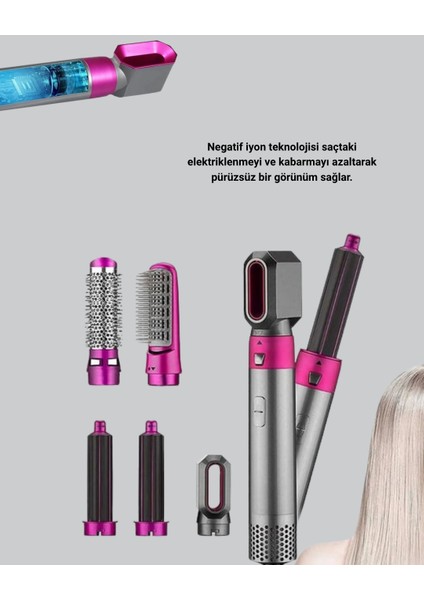 5’i 1 Arada Saç Şekillendirici Set Kuaför Düzeyinde Performans ve Ergonomik Ta - BI001V-4YTZE fırsatları