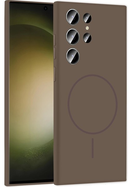 Samsung Galaxy S23 Ultra Kılıf Jully Magsafe Kapak - Kahverengi