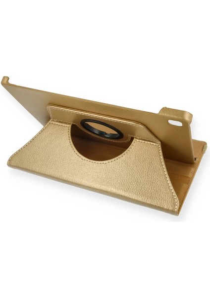 Samsung Galaxy Tab A7 10.4 Kılıf 360 Tablet Deri Kılıf - Gold