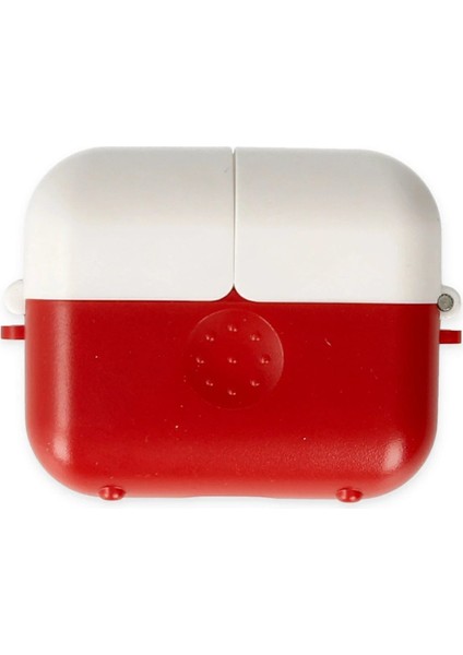 Airpods 3 (3.nesil) Basmalı Kılıf - Kırmızı-Beyaz