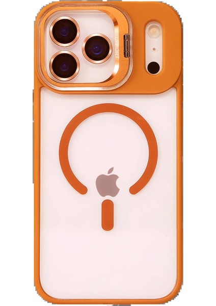 CPT83 Apple iPhone 17 Pro Remim Lensli Magsafe Standlı Kapak - Turuncu fiyatları