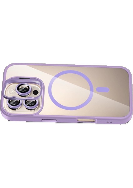 CPT83 Apple iPhone 16 Pro Max Remim Lensli Magsafe Standlı Kapak - Lila fırsatları