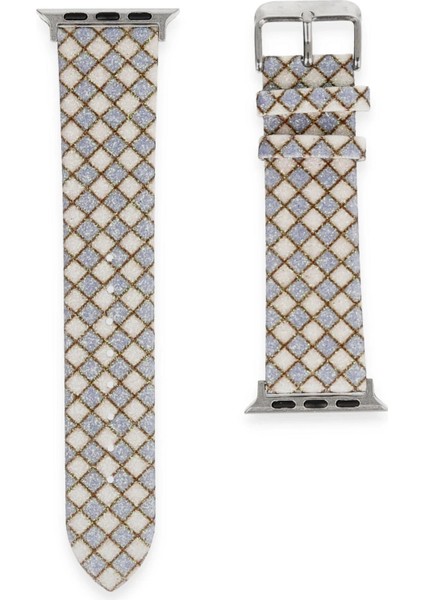 Apple Watch 38MM Karo Motif Kordon - Lila