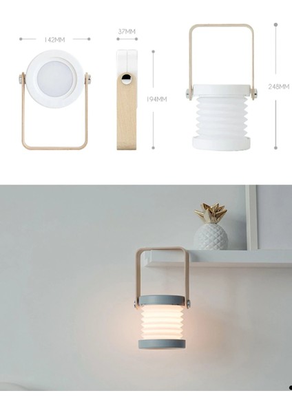 Jp-Dld Kamp Lambası Görünümlü Dekoratif Gece Lambası - Beyaz indirimleri