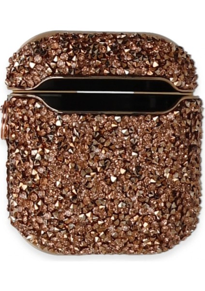 CPT83 Airpods 2 (2.nesil) Mira Taşlı Kılıf - Rose Gold