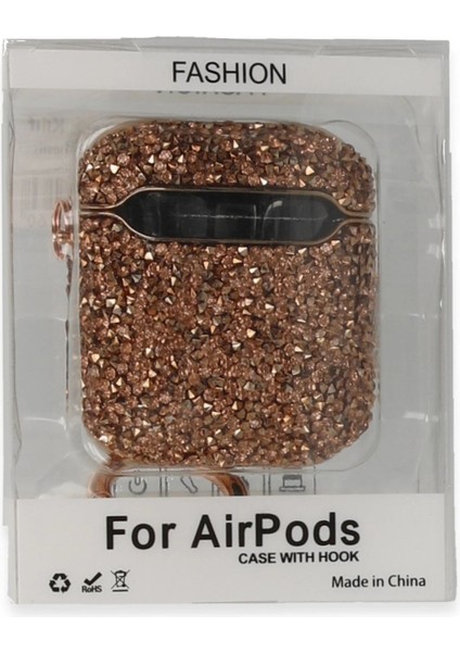 CPT83 Airpods 2 (2.nesil) Mira Taşlı Kılıf - Rose Gold modelleri