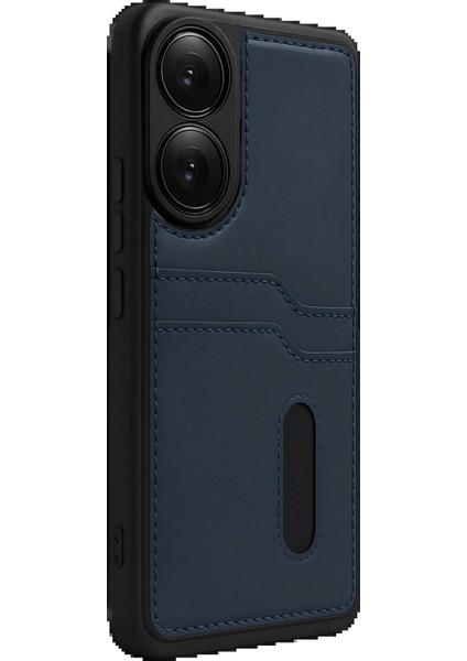 Oppo A38 Sara Kartvizitli Deri Kılıf - Lacivert fiyatları