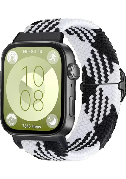 Huawei Fit 4 Star Kordon - Siyah-Beyaz