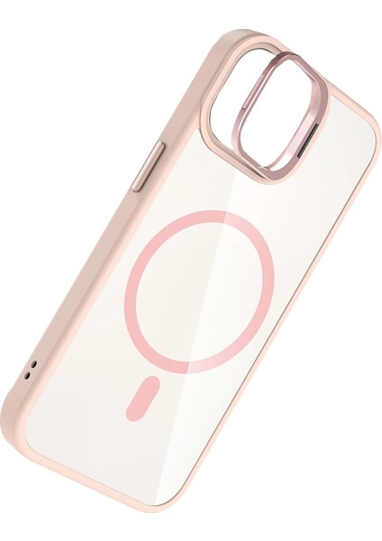 OMR02 Apple iPhone 11 Remim Lensli Magsafe Standlı Kapak - Pembe fırsatları