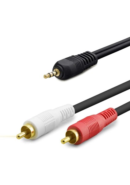 3.5 mm To 2rca Kablo 2lıne Gold 1.5m Siyah HDX1058