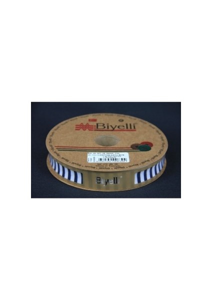 Biye Kalın Çizgili Katlı F04 Lacivert 2 cm 25 Metre %65 Koton %35 Polyester