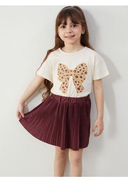Yeni Sezon Beli Lastikli Pileli Kız Çocuk Etek