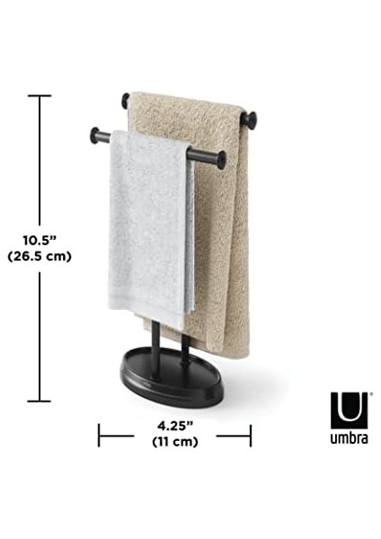Lavabo Için Havlu Askısı, Serbest Duran Havlu Askısı, Iki Kollu Metal Takı Koyma Yeri Ile, Siyah, Standart Boyut fiyatları