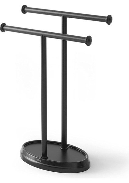 Lavabo Için Havlu Askısı, Serbest Duran Havlu Askısı, Iki Kollu Metal Takı Koyma Yeri Ile, Siyah, Standart Boyut modelleri