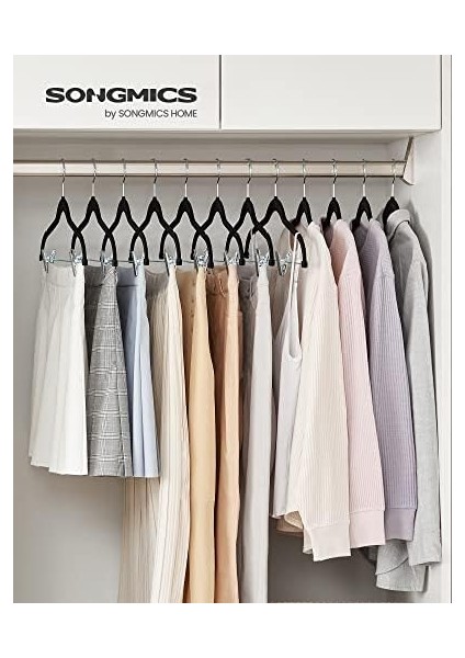 Elbise Askısı Kadife, 12&apos;li Set, Etek Askısı, 42,5 cm Genişliğinde, Ayarlanabilir Klipsli, Kaymaz, Yer Tasarruflu, Pantolon, Manto, Elbise Için, Siyah CRF12B fiyatları
