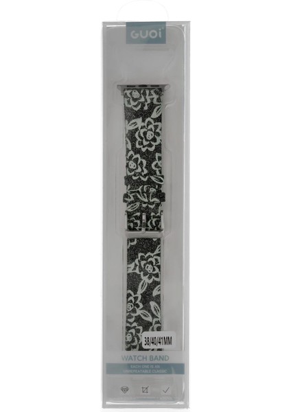 Apple Watch 38MM Creeper Desenli Kordon - SIYAH-(5796) - ME001W-516R20 fırsatları