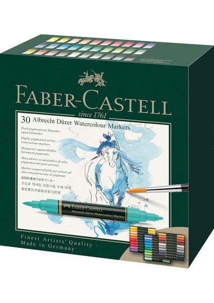 Dürer Sulu Boya Kalemi, Çift Uçlu, Düz ve Hassas Boyama Için, 30&apos;lu Kutu, Renkli modelleri