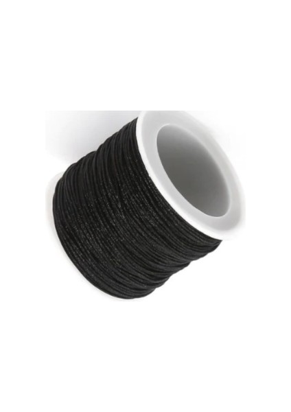 Paraşüt Ipi, Bileklik-Kolye Örgü Ipi 1 mm 50 Metre Siyah