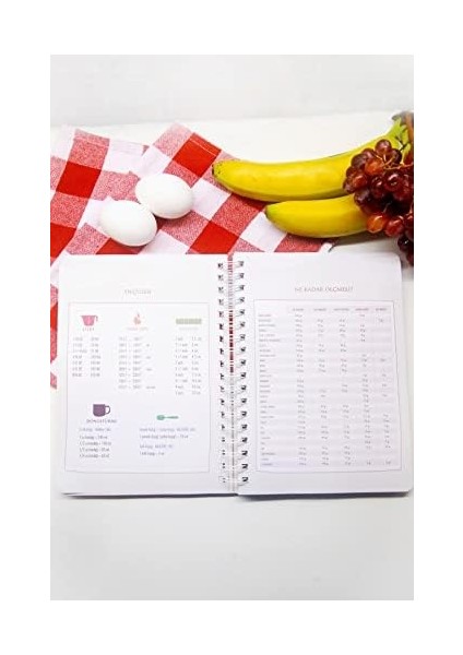 Yemek Tarif Defteri Görselli Spiralli Bej fiyatları