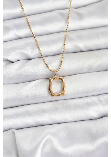 316L Çelik Zincir Gold Renk Model Kadın Kolye - TJ-BKO10688